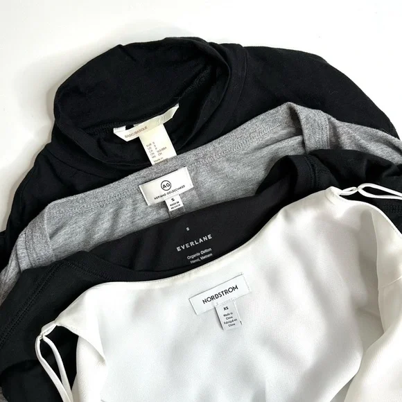 Basic Designer Bundle 4 Pieces Tops and Dress Size XS - S Everlane AG Nordstrom - Picture 1 of 10